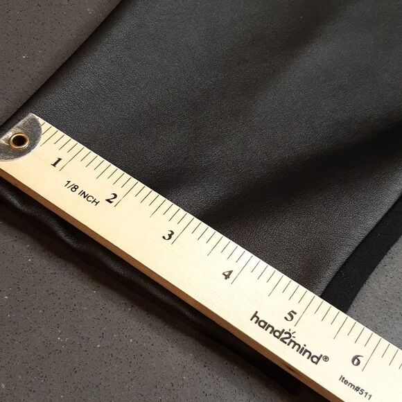 Black Capris with Pleather in Front and Stretchy Material in Back - Picture 8 of 9